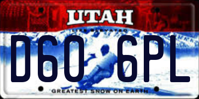 UT license plate D606PL