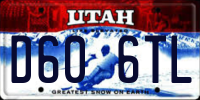 UT license plate D606TL