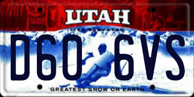 UT license plate D606VS