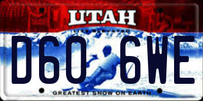 UT license plate D606WE