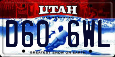 UT license plate D606WL