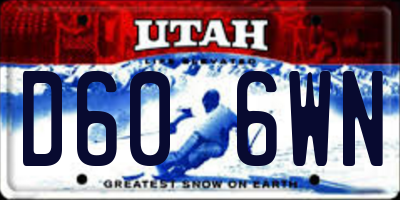 UT license plate D606WN