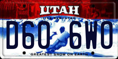 UT license plate D606WO