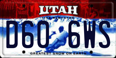 UT license plate D606WS