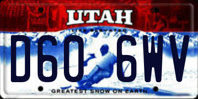 UT license plate D606WV