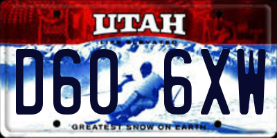 UT license plate D606XW