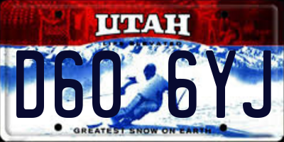 UT license plate D606YJ