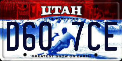 UT license plate D607CE