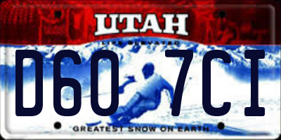 UT license plate D607CI