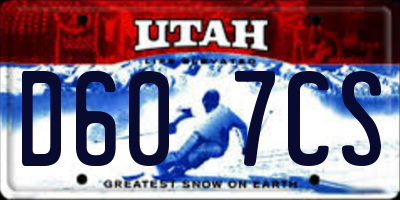 UT license plate D607CS