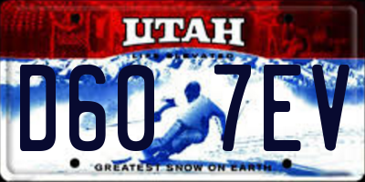 UT license plate D607EV