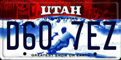 UT license plate D607EZ