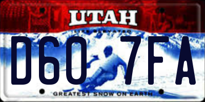 UT license plate D607FA