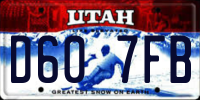 UT license plate D607FB