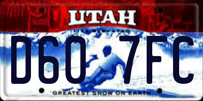 UT license plate D607FC