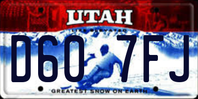 UT license plate D607FJ