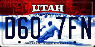 UT license plate D607FN