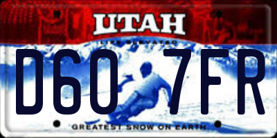 UT license plate D607FR