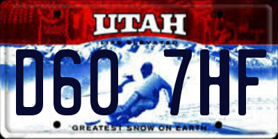 UT license plate D607HF