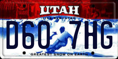 UT license plate D607HG