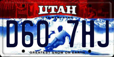 UT license plate D607HJ