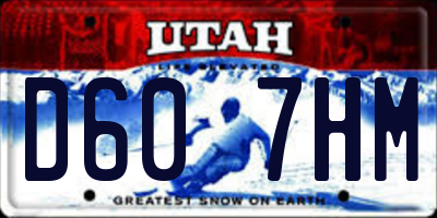 UT license plate D607HM