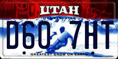 UT license plate D607HT