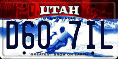 UT license plate D607IL