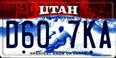 UT license plate D607KA