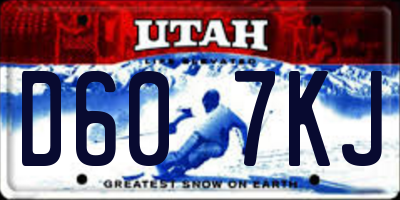 UT license plate D607KJ