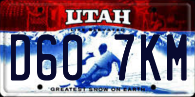 UT license plate D607KM