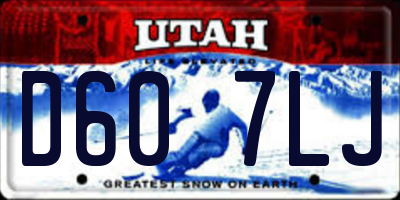 UT license plate D607LJ