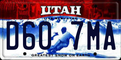 UT license plate D607MA