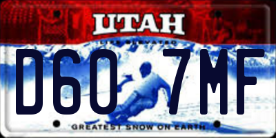 UT license plate D607MF