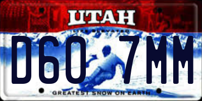 UT license plate D607MM