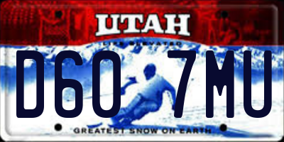 UT license plate D607MU