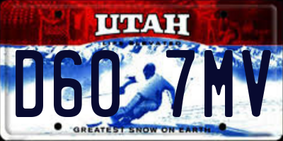 UT license plate D607MV