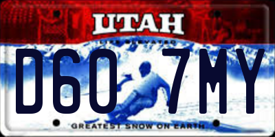 UT license plate D607MY