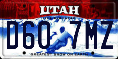 UT license plate D607MZ