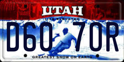 UT license plate D607OR