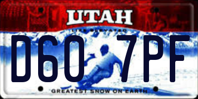 UT license plate D607PF