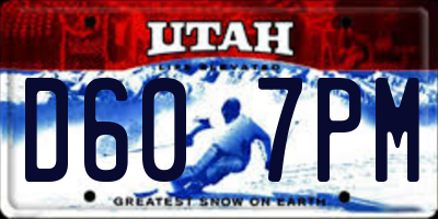 UT license plate D607PM