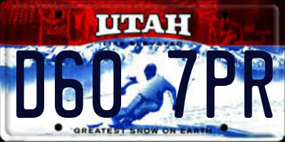 UT license plate D607PR