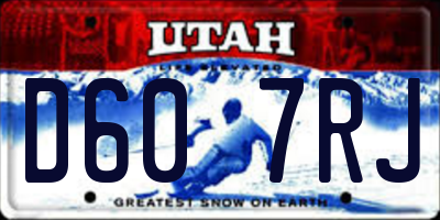 UT license plate D607RJ