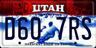 UT license plate D607RS