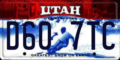 UT license plate D607TC
