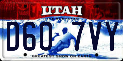 UT license plate D607VY