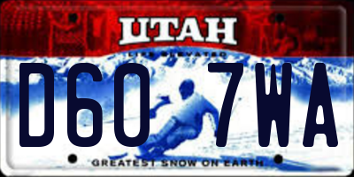 UT license plate D607WA