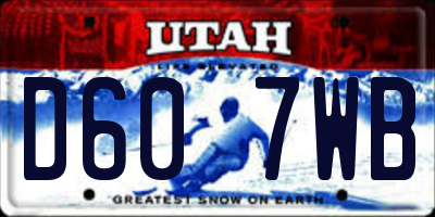 UT license plate D607WB