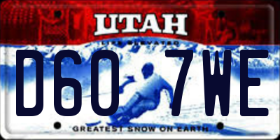 UT license plate D607WE